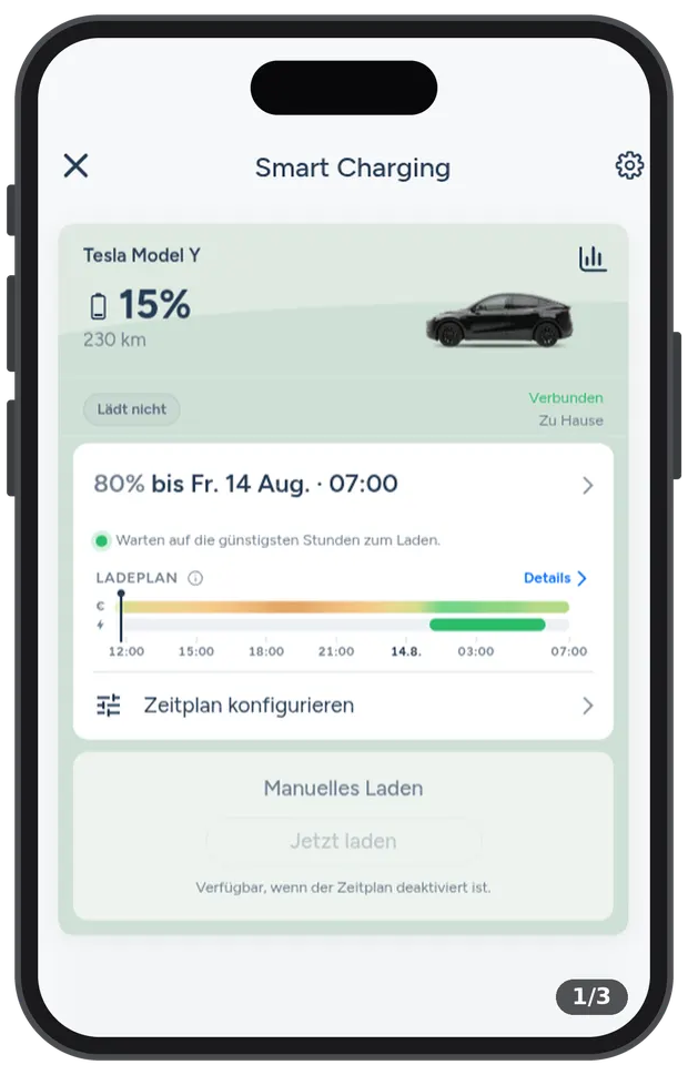 Automatischer Ladevorgang zu den günstigsten Stunden